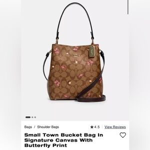 Coach 2311 Small Town Bucket Bag in Signature
Canvas with Butterfly Print